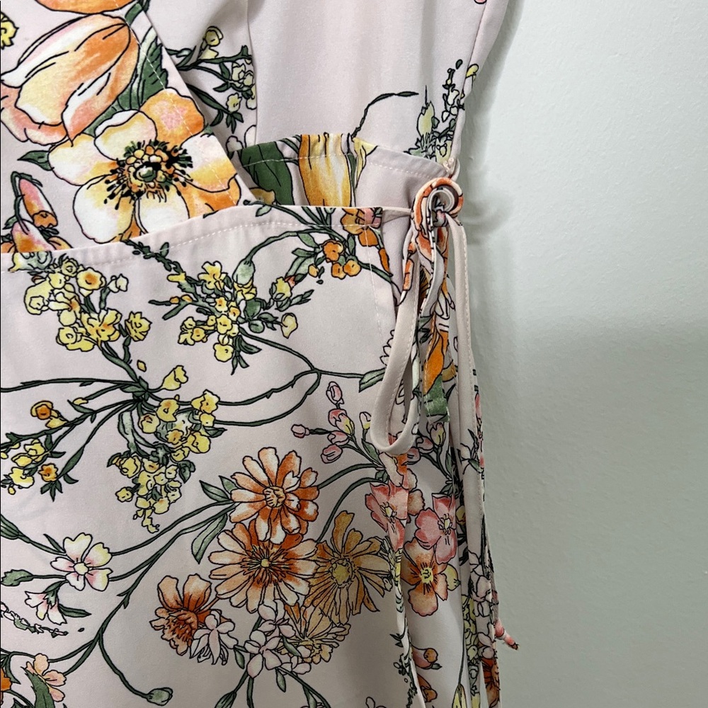 Leith FloralSleeveless Tie Waist Wrap Maxi Dress - Picture 4 of 5